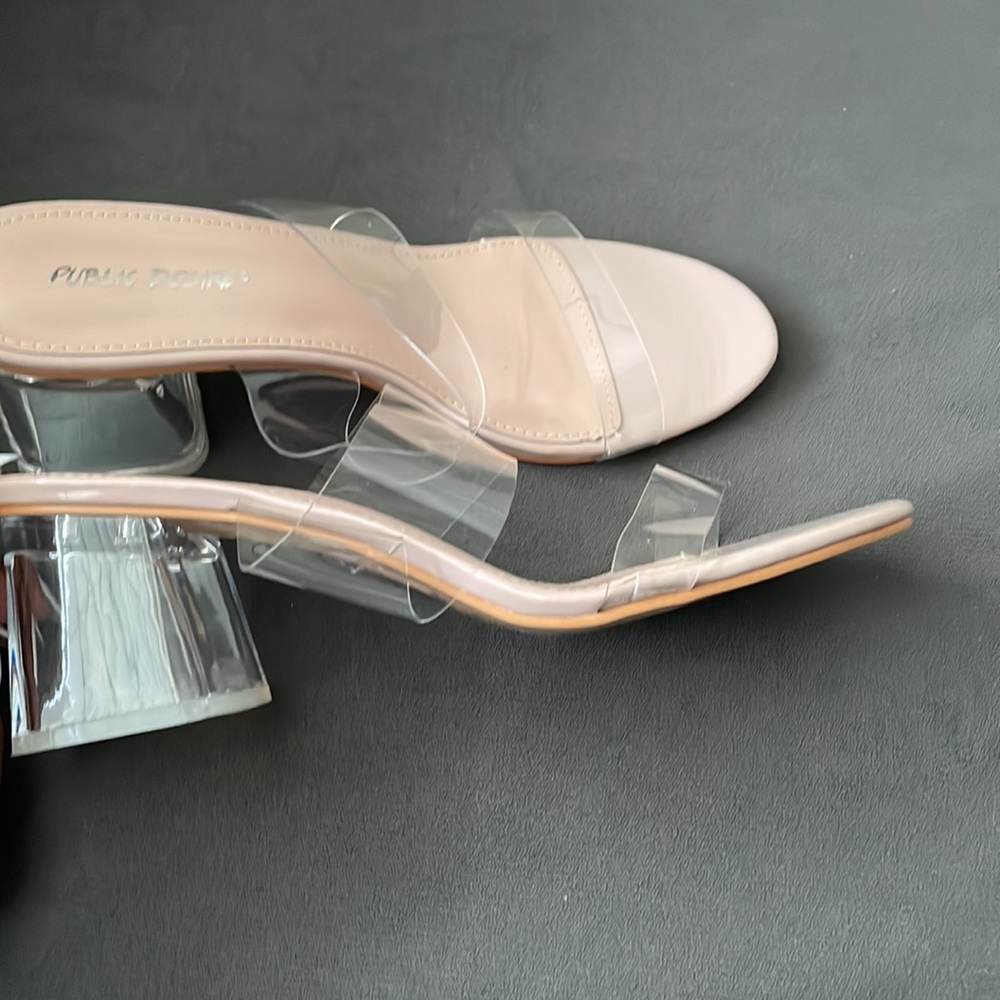 NWOT Womens Two-Piece Clear Vinyl Dress Sandals - Picture 3 of 6